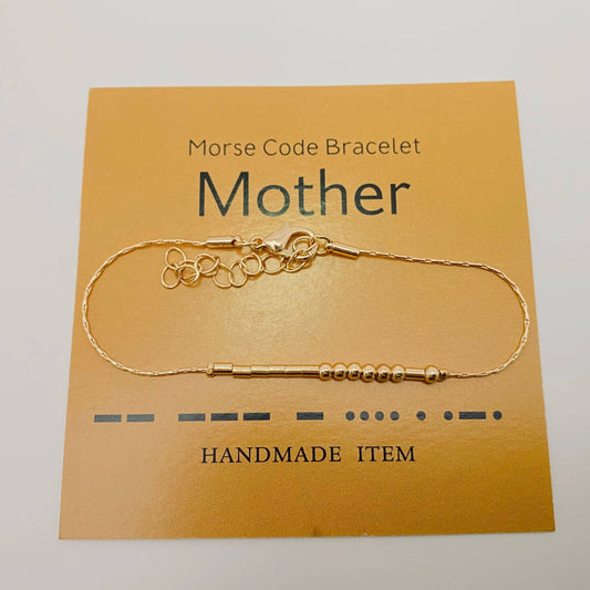 MOTHER Handmade Golden Morse Code Bracelet