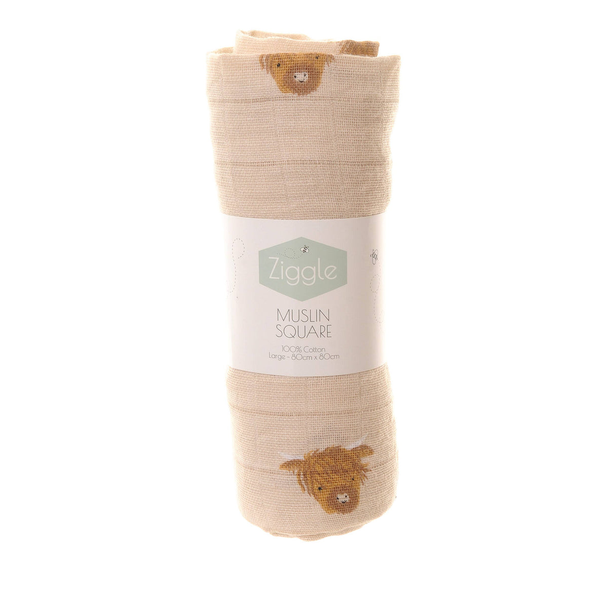 Highland Cow Muslin Baby Blanket