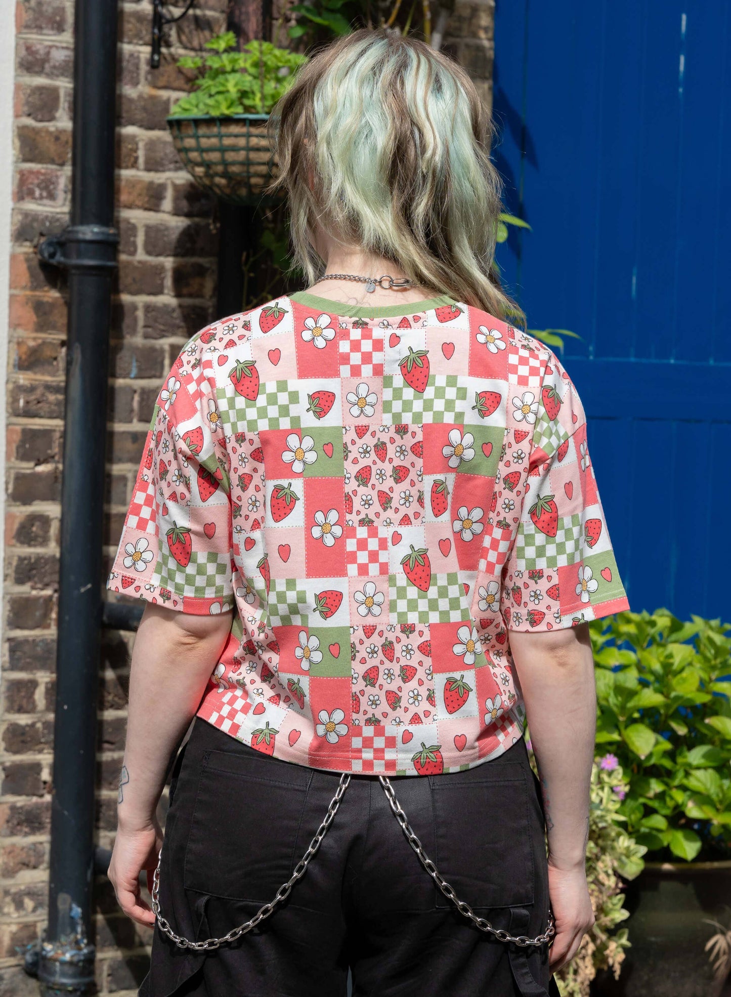 Strawberry Picnic Cropped Boxy Tee By Rebel Romance