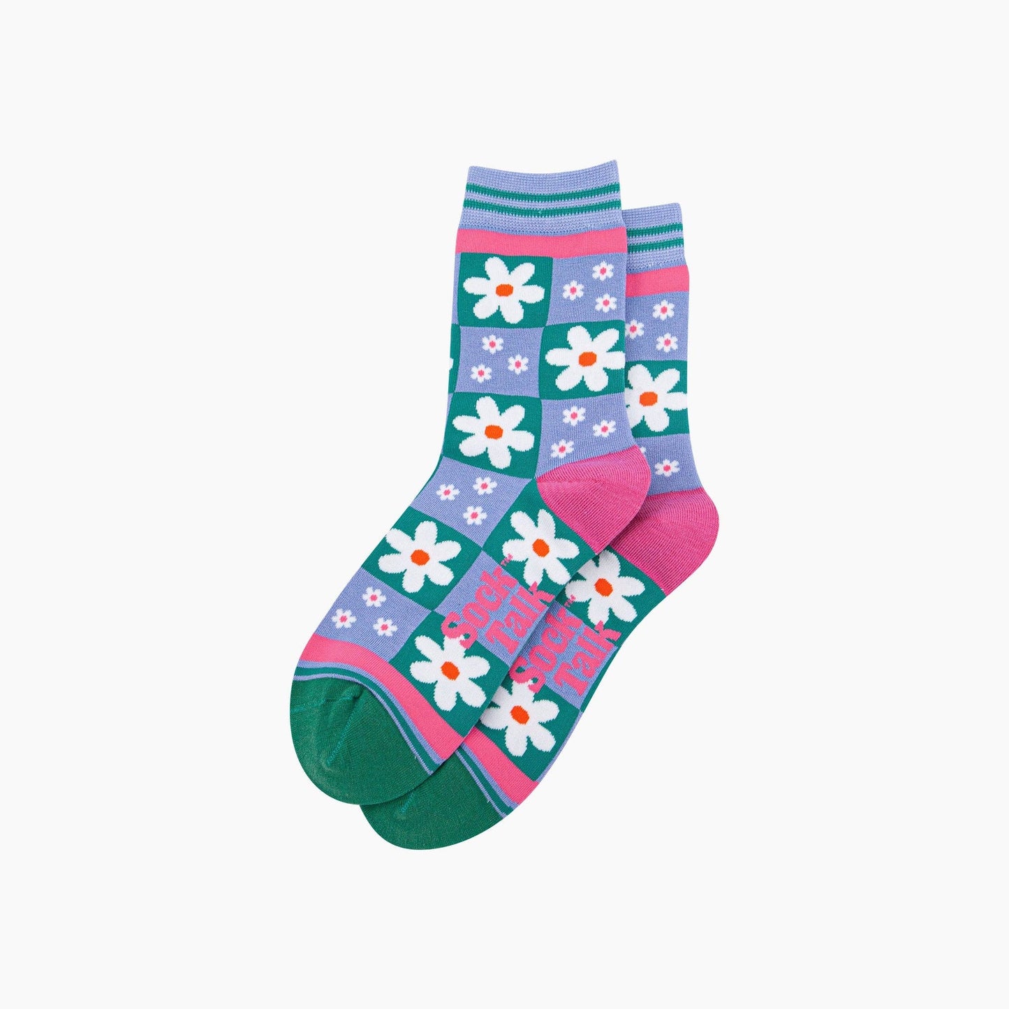 Flower Checkerboard Bamboo Socks