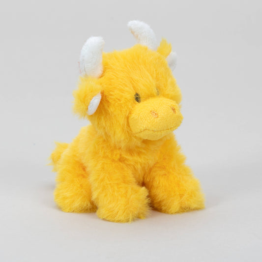 Mini Highland Cow Plush Toy in Orange