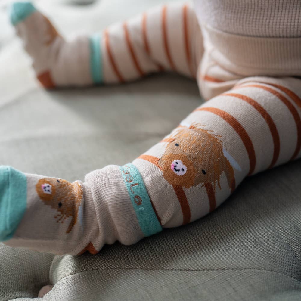 Highland Cow Leggings and Socks Set 0 to 6 Months