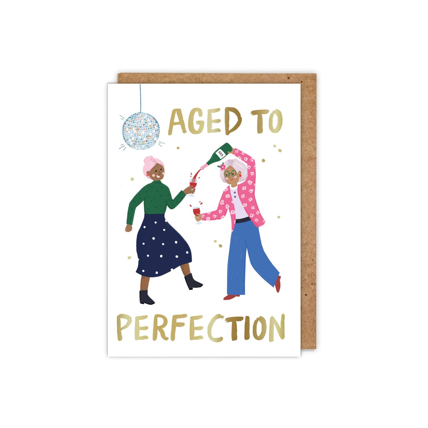 Aged to Perfection Gold Foiled Birthday Card