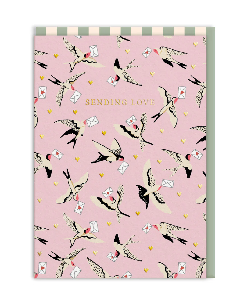 Swallows Sending Love Greeting Card