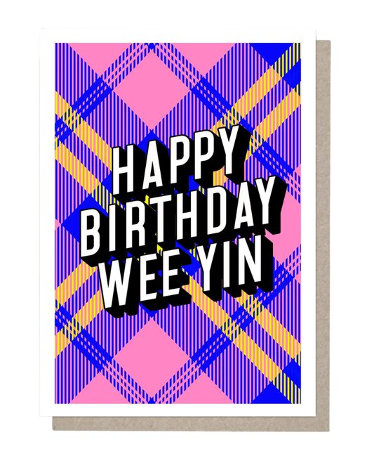 Happy Birthday Wee Yin Tartan Card