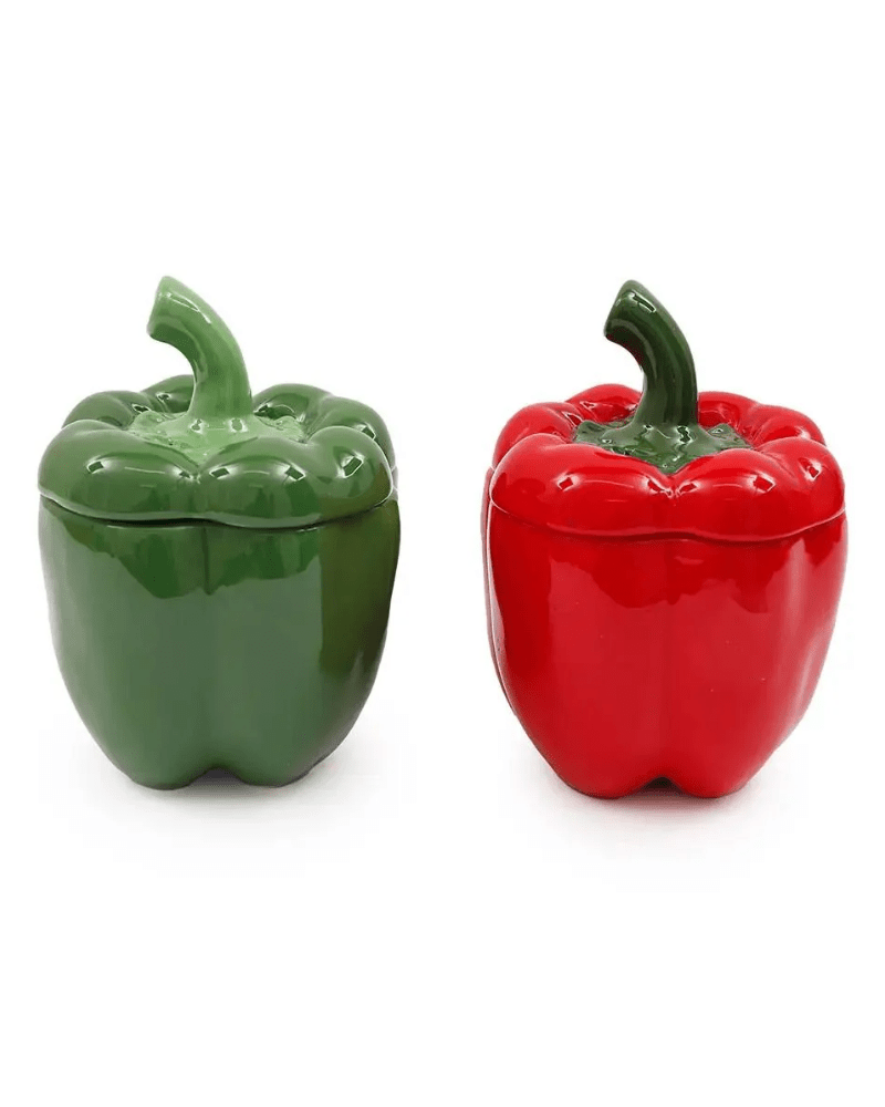 11cm Bell Pepper Storage Jars - Pink Poodle Boutique - KG3906 - GREEN