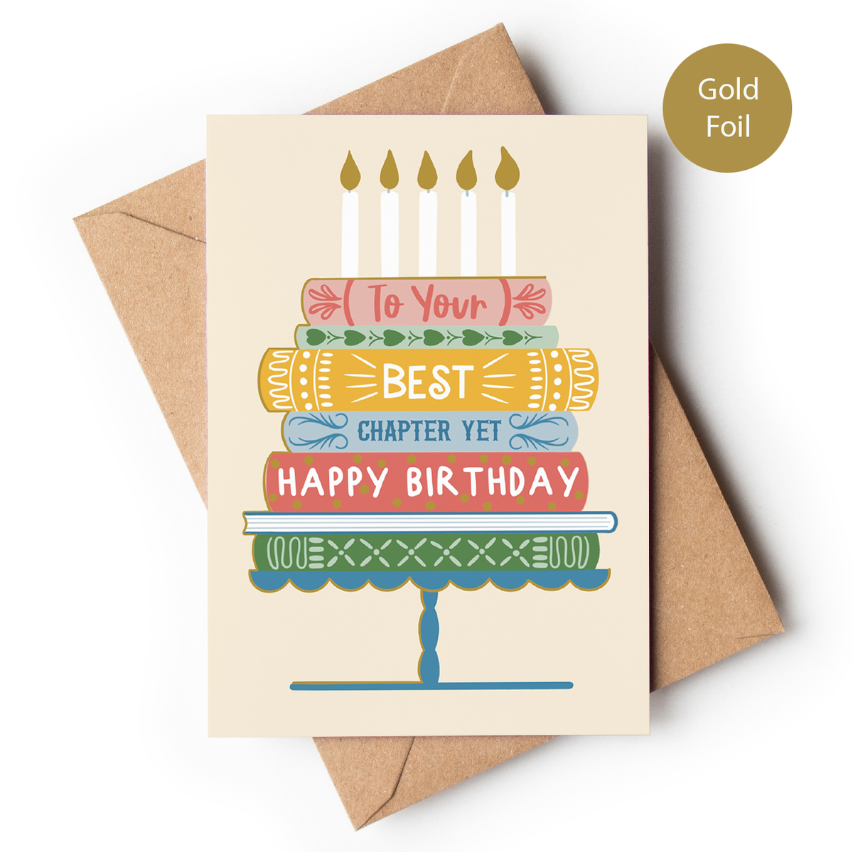 Bookish Birthday Cake Card