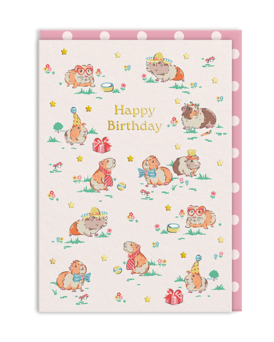 Guinea Pig Party Birthday Card