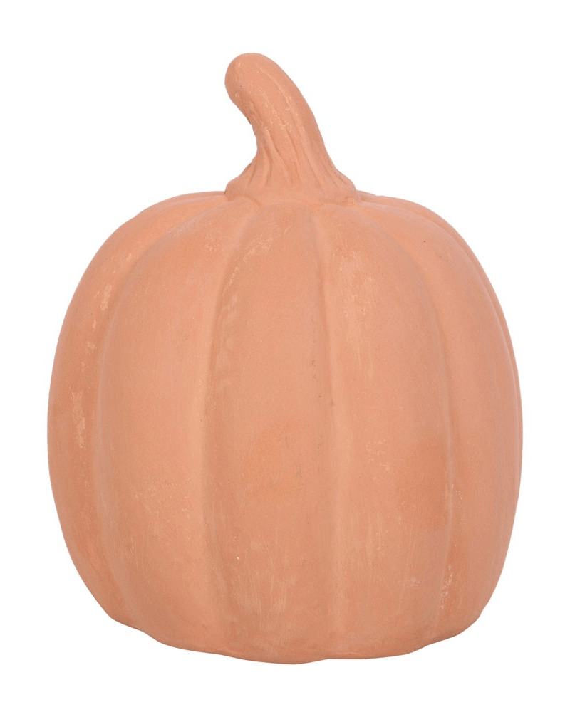 12.5cm Terracotta Pumpkin Ornament - Pink Poodle Boutique - PU-60023