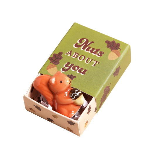 Tiny Matchbox Ceramic Tokens: Squirrel
