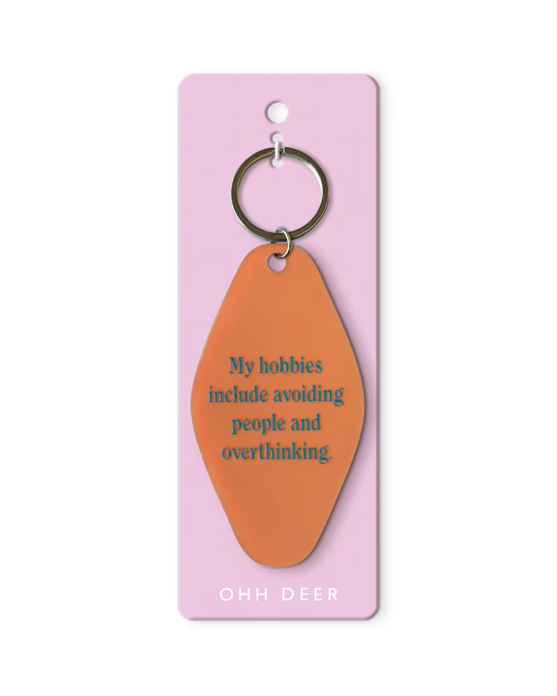 My Hobbies Include Avoiding People & Overthinking Hotel Keyring