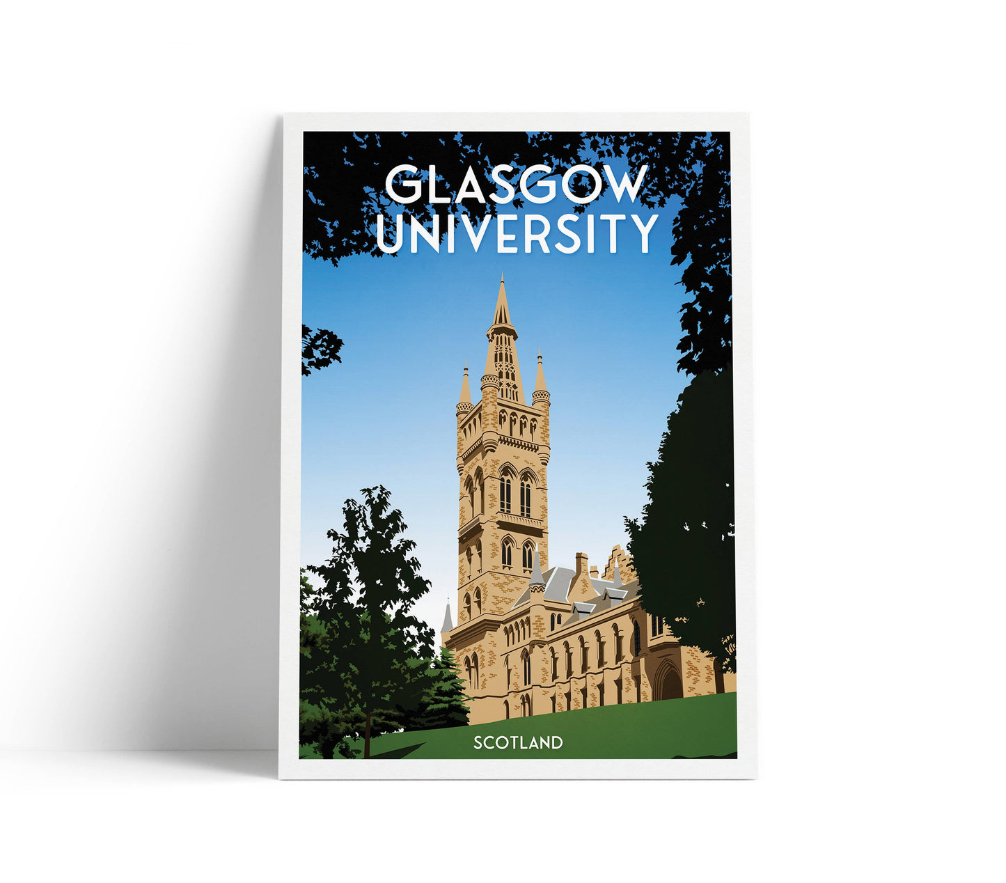 Glasgow University Kelvingrove Park A4 Print
