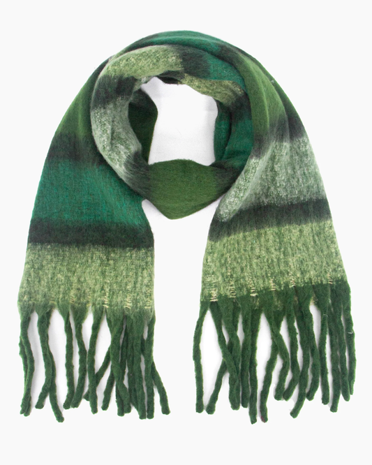 Blair Green Block Stripe Heavyweight Scarf