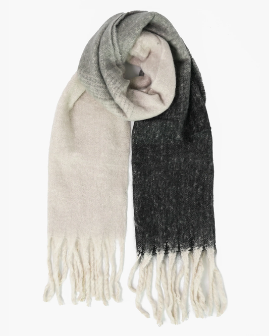 Ana Black & Grey Block Heavyweight Scarf