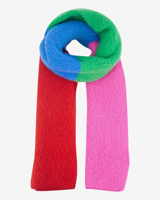 Aster Green & Pink Colour Block Heavyweight Scarf