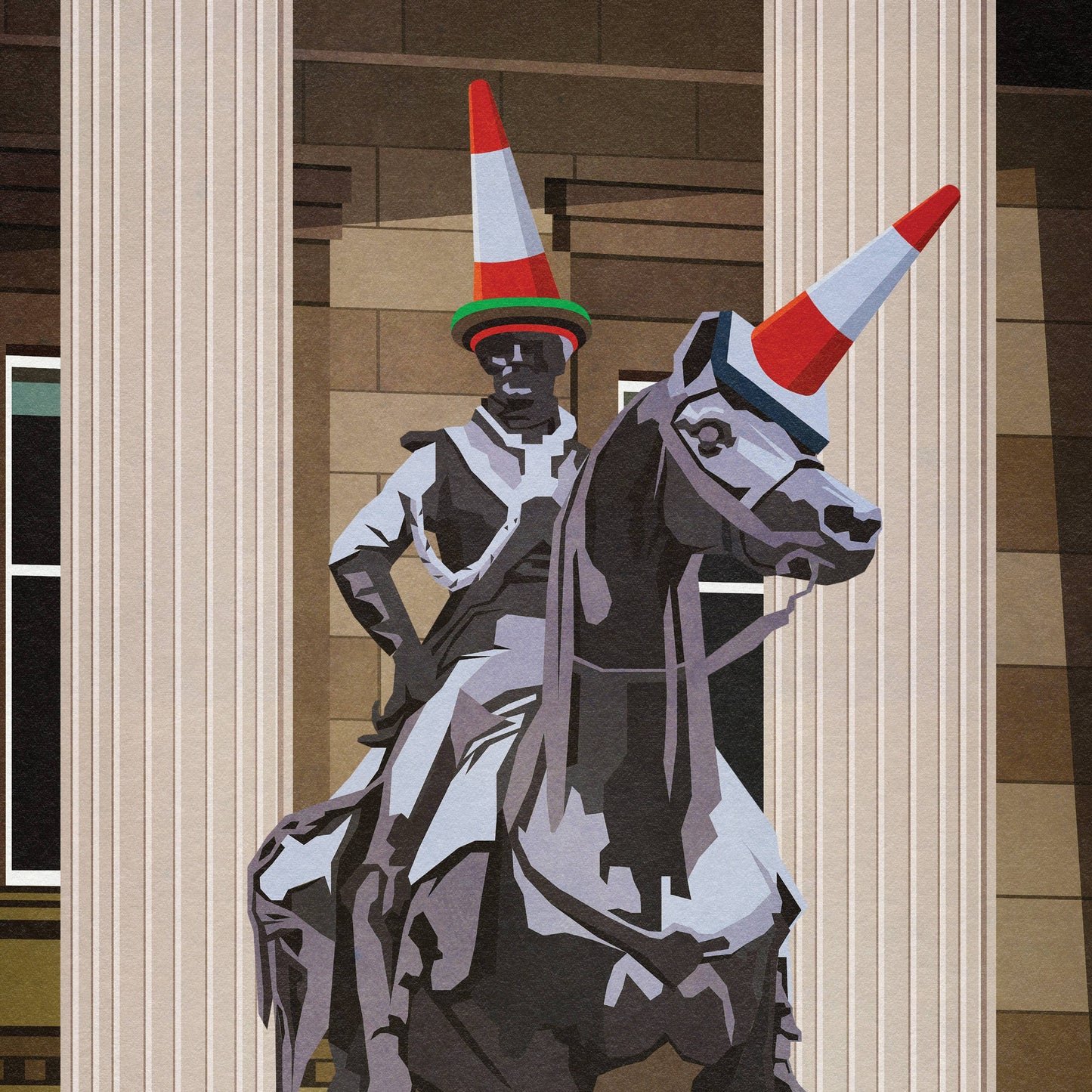 Glasgow Duke of Wellington Statue A4 Print