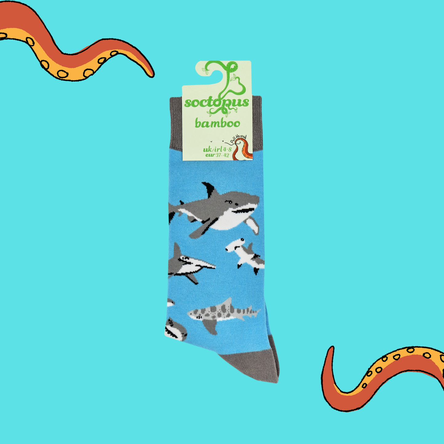 Shark Lover Bamboo Crew Socks