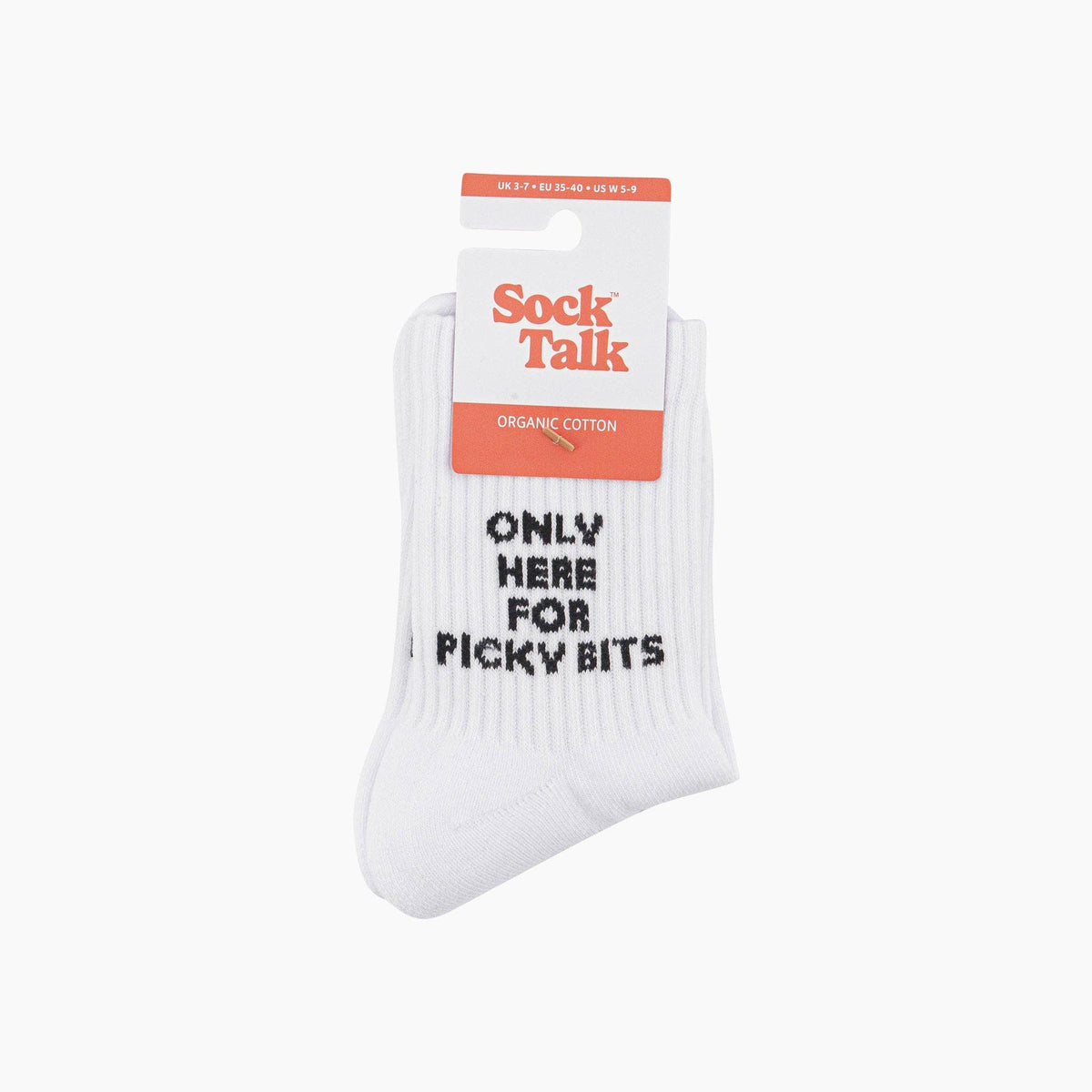 Only Here For Picky Bits Organic Cotton Sports Socks in White