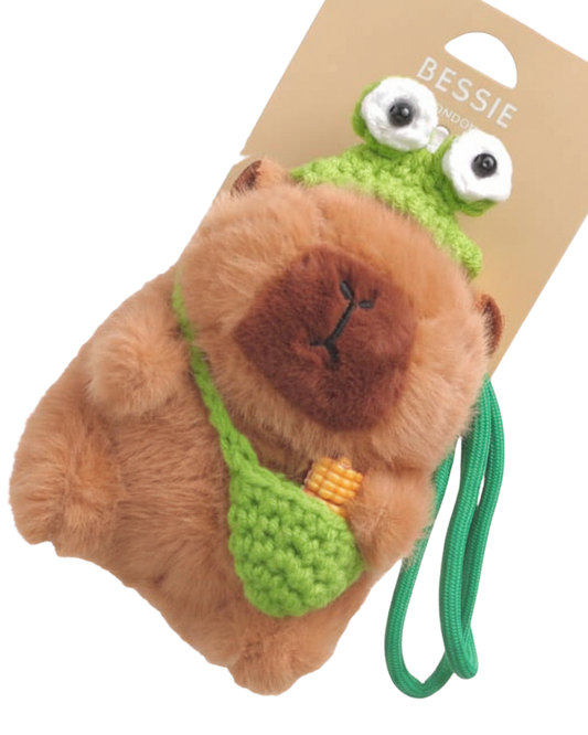 Plush Capybara Frog Bag Charm