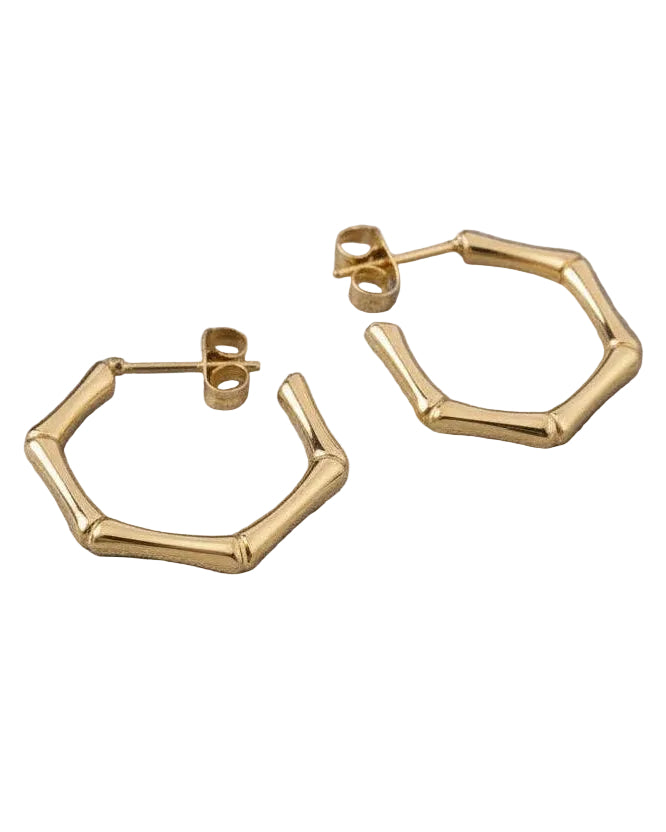 Tarnish Resistant Hexagonal Studs in Gold