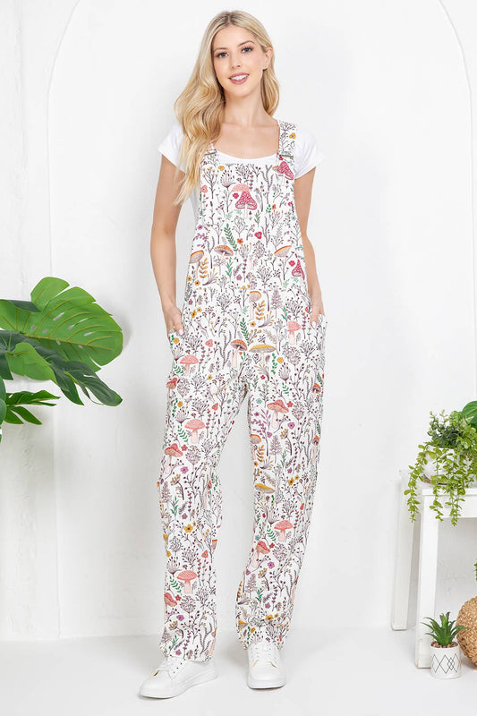 Floral Mushroom Lightweight Dungarees
