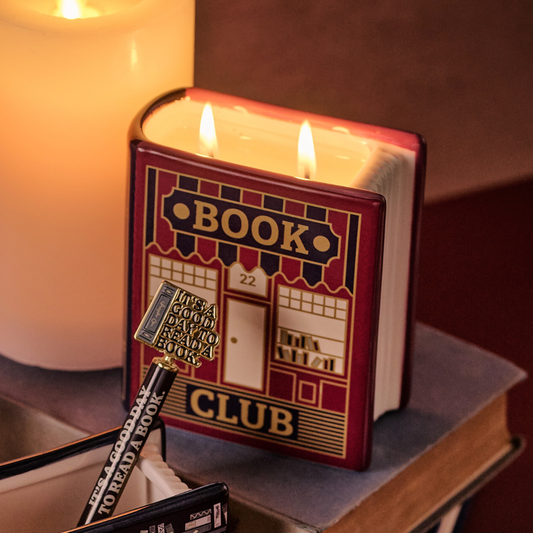 Book Club Book-Shaped Ceramic Candle