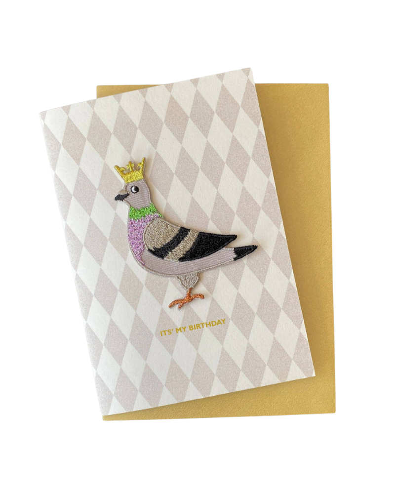 Pigeon Iron On Patch Birthday Card