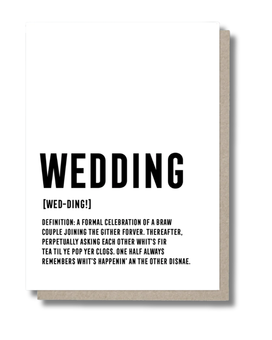 Wedding Scottish Definition Greeting Card