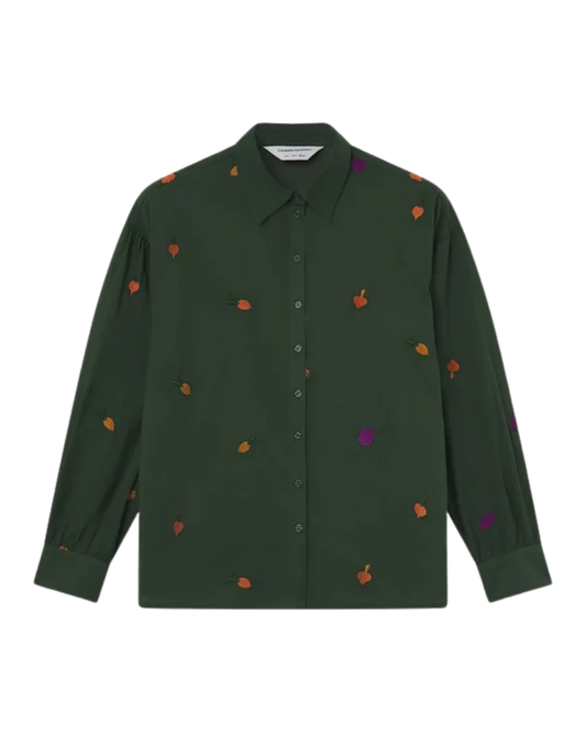Vegetable Embroidery Shirt in Khaki Compania Fantastica