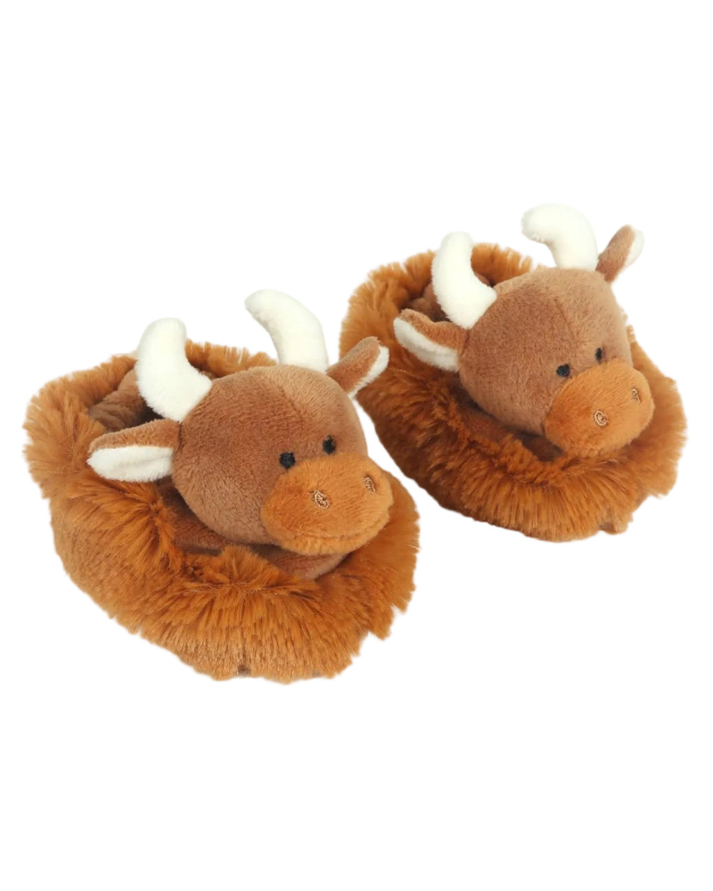 Jomanda Highland Cow Plush Baby Soft Slippers