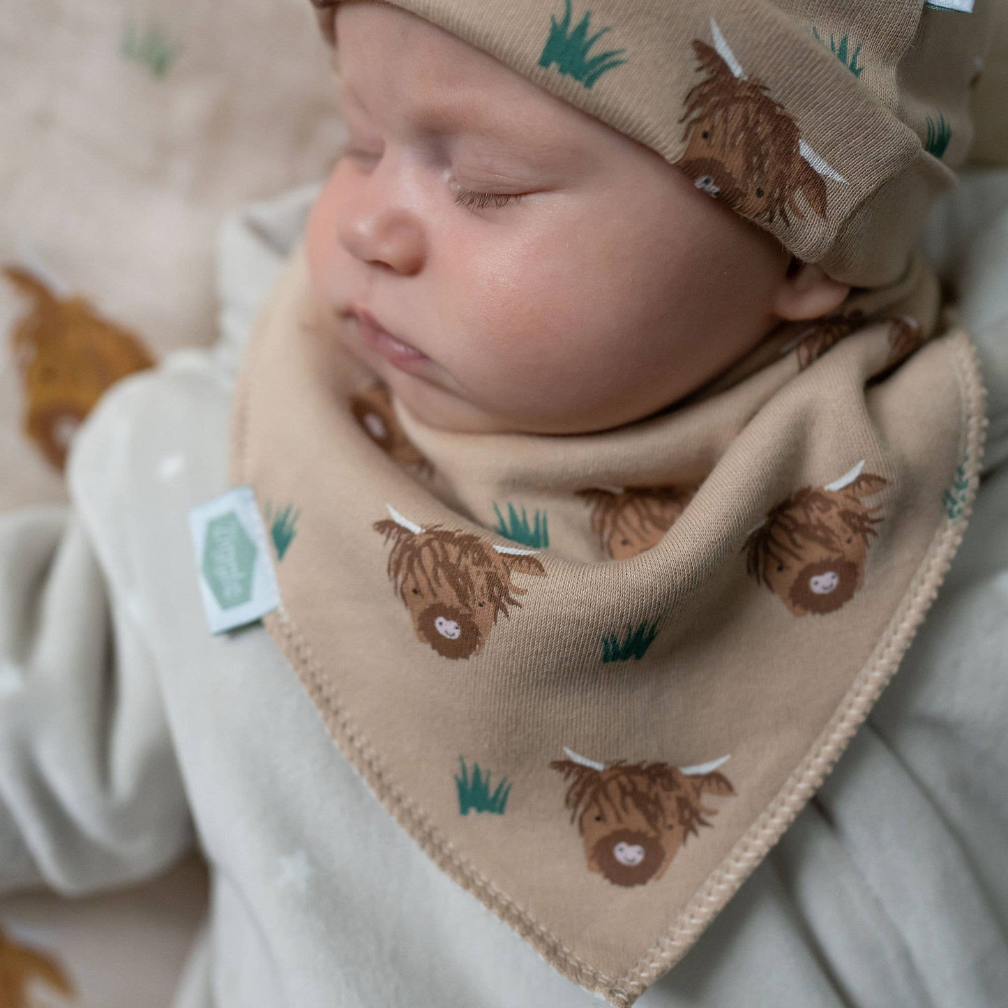 Highland Cow Pattern Baby Bib