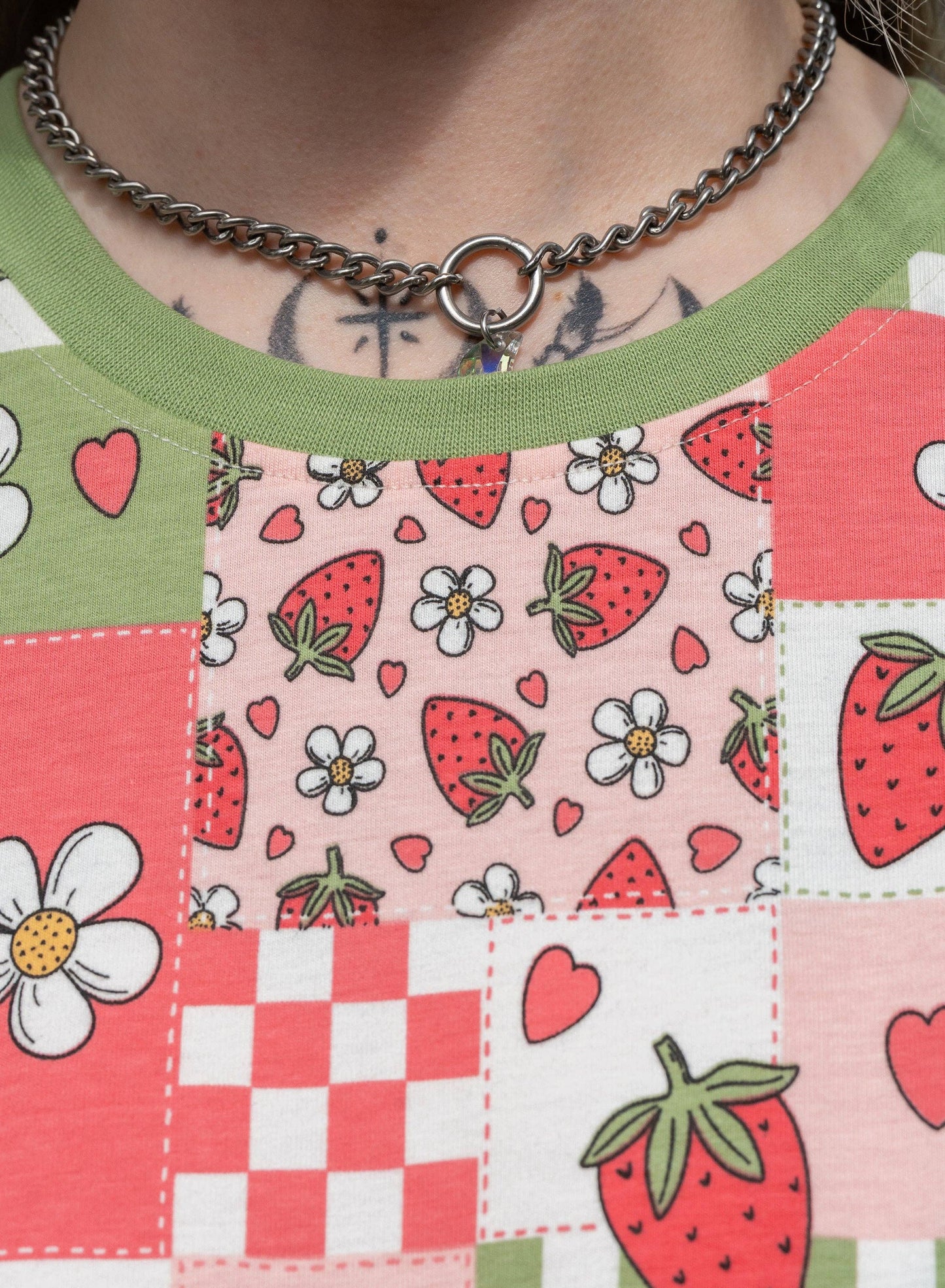 Strawberry Picnic Cropped Boxy Tee By Rebel Romance
