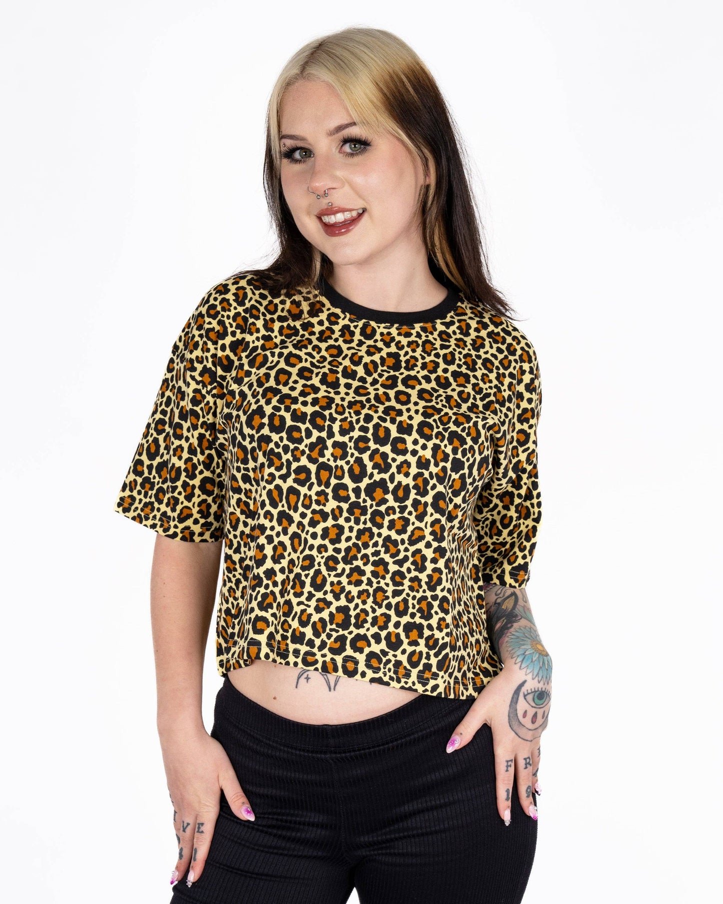 Classic Leopard Cropped Boxy Tee By Rebel Romance