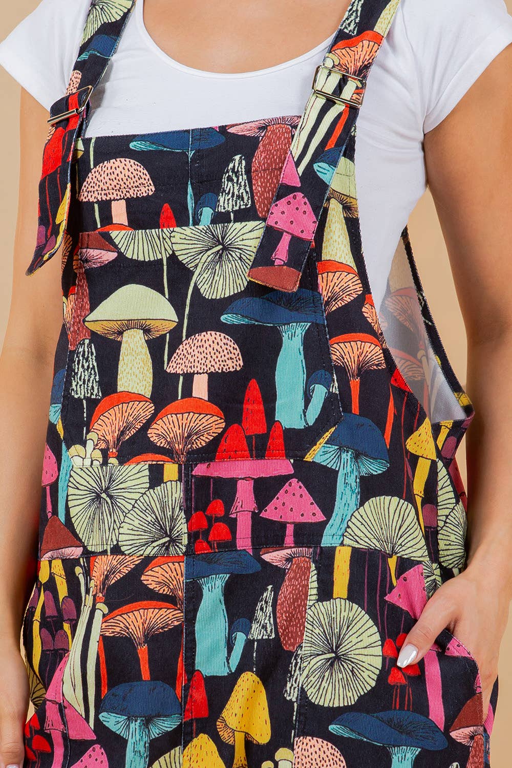 Black Mushroom Lightweight Dungarees