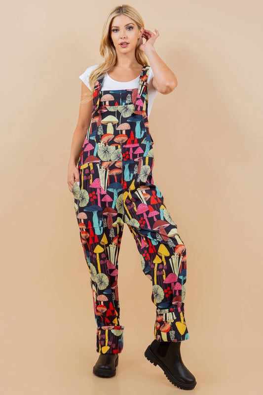 Black Mushroom Lightweight Dungarees
