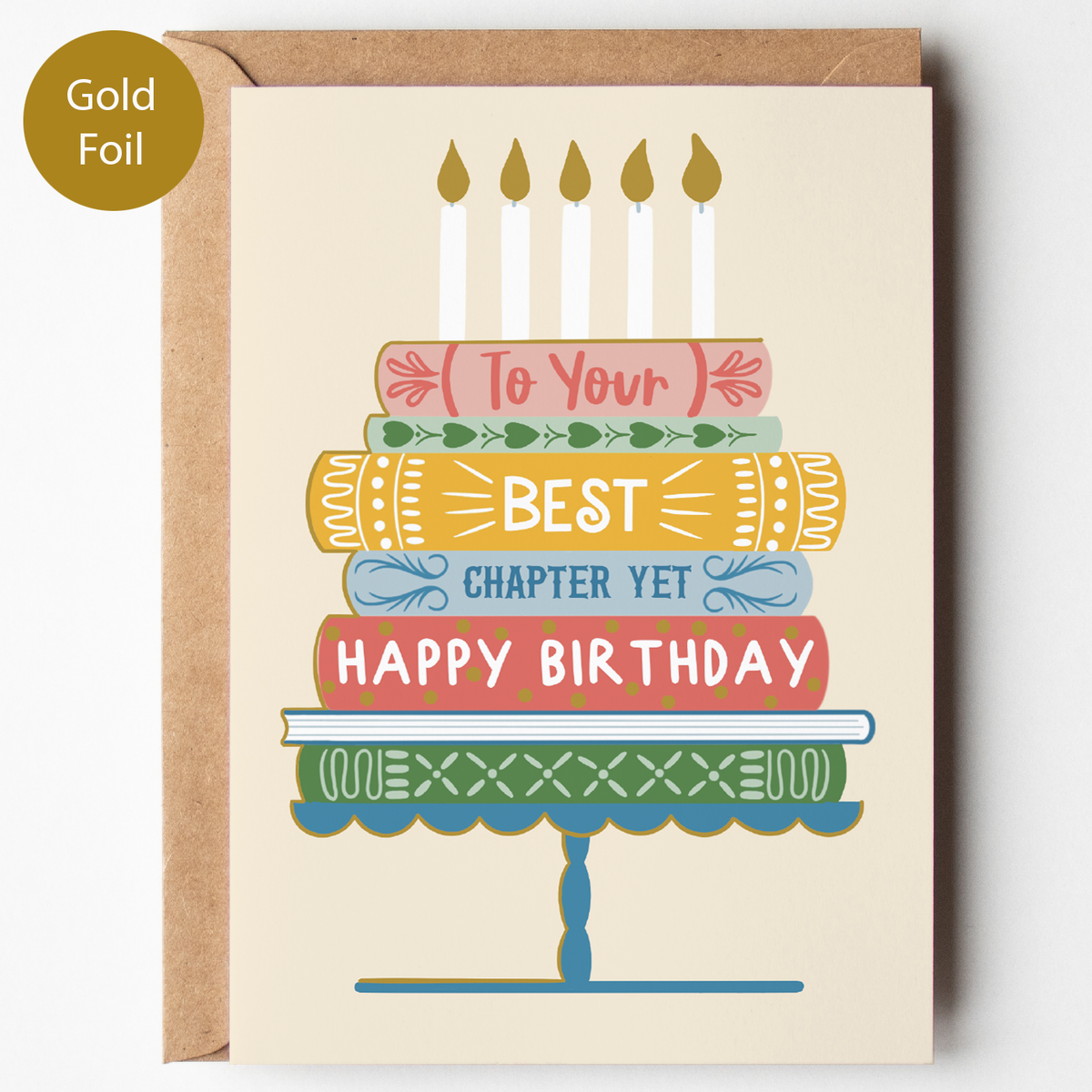 Bookish Birthday Cake Card