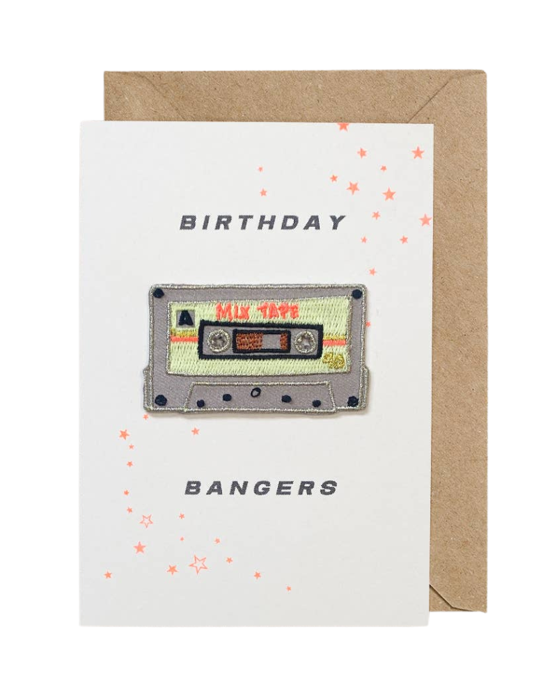 Cassette Tape Iron On Patch Birthday Card