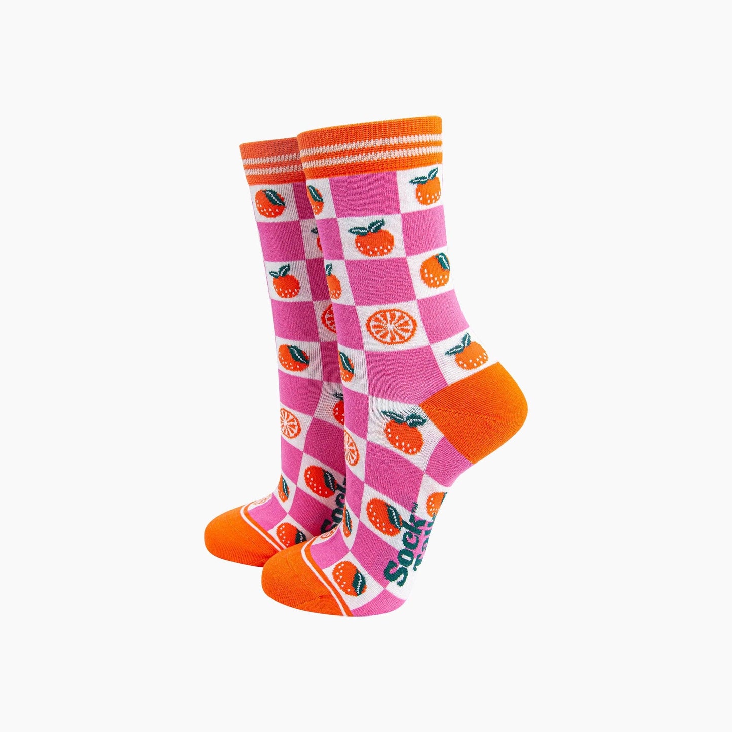 Oranges Checkerboard Bamboo Socks