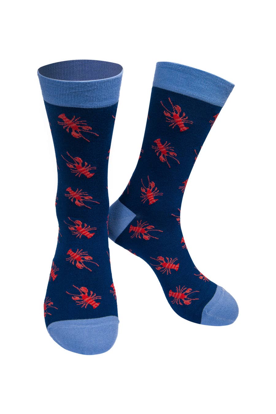 Navy Lobster Bamboo Crew Socks