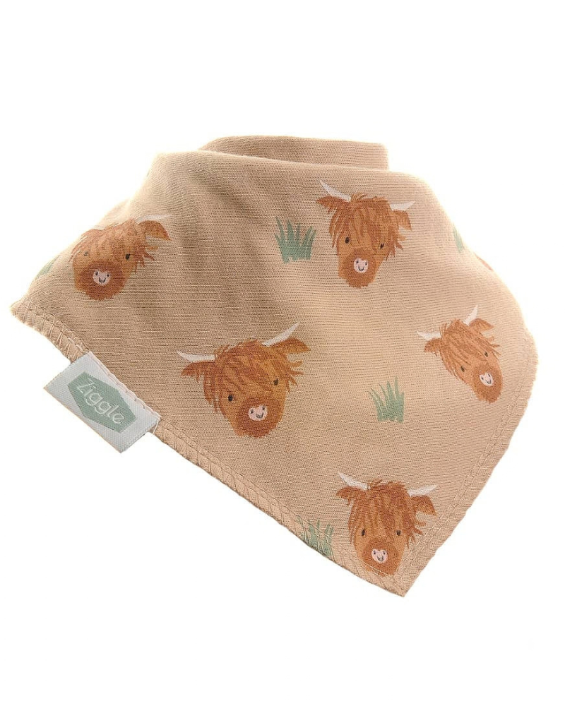 Highland Cow Pattern Baby Bib