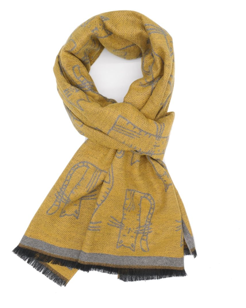 Outline Cats Scarf Assorted