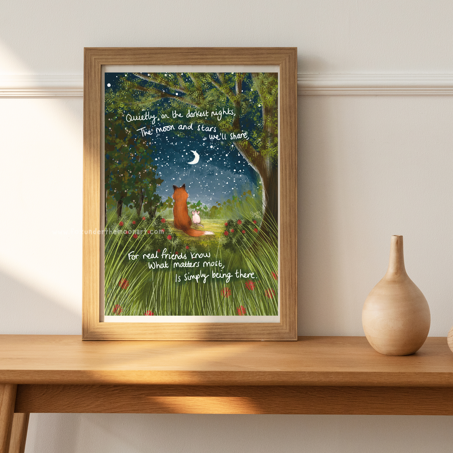 Real Friends Being There Foxes A4 Art Print