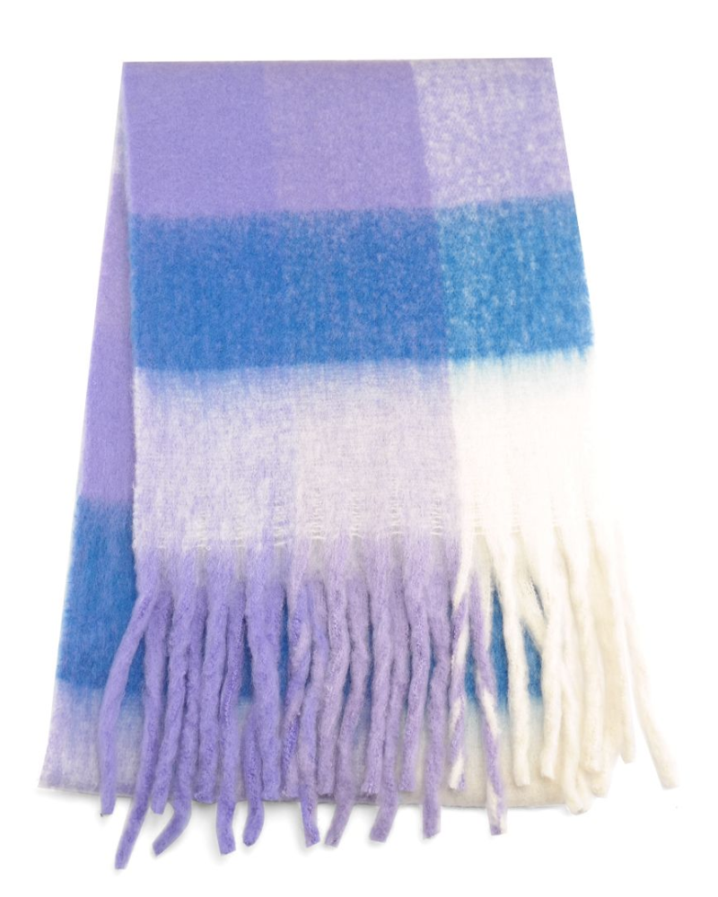 Louise Lilac Tartan Blanket Scarf