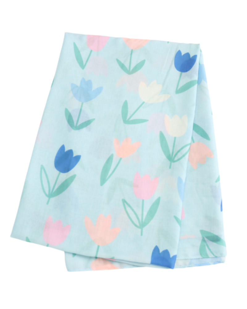 Light Blue Tulip Floral Scarf