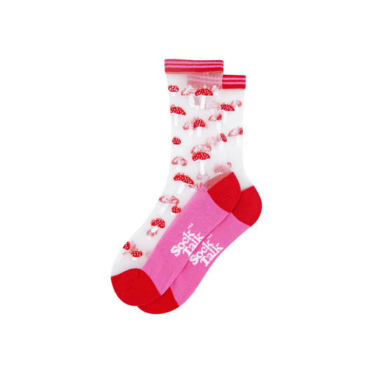 Toadstools Combed Cotton Sheer Pop Socks