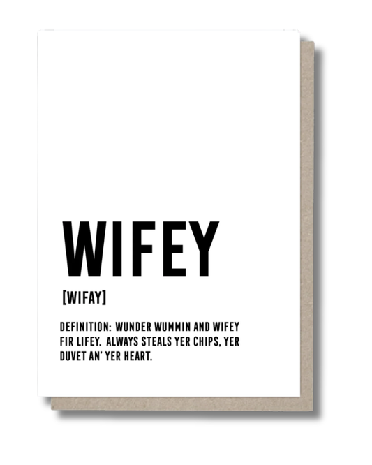 Wifey Scottish Definition Greeting Card