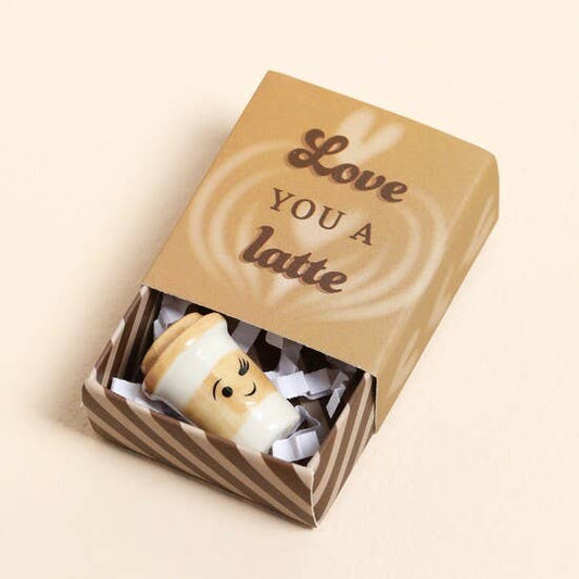 Tiny Matchbox Ceramic Tokens: Latte