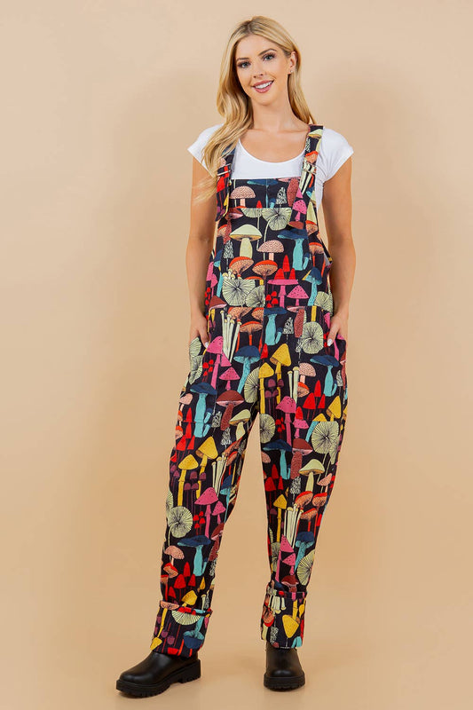 Black Mushroom Lightweight Dungarees