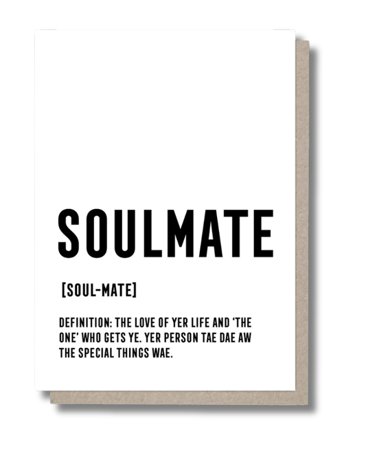 Soulmate Scottish Definition Greeting Card