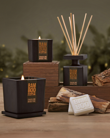 Crackling Wood Fire Bamboo Candle